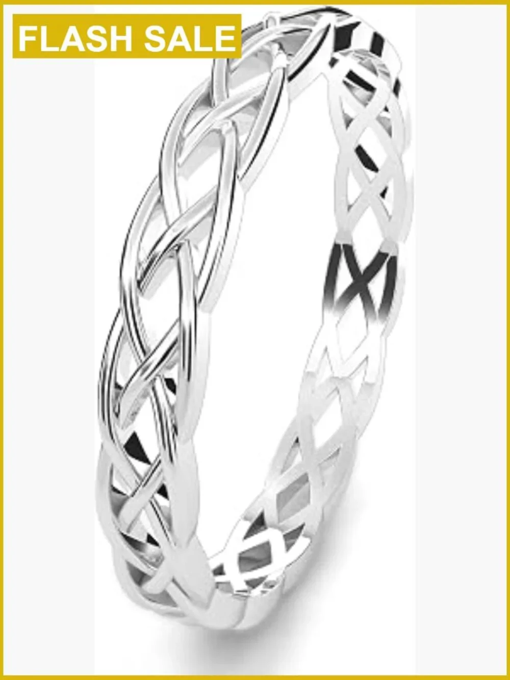 925 Sterling Silver Celtic Knot Eternity Band Ring 4mm